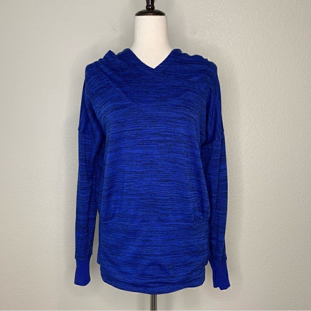 Athleta Blue Batwing Hoodie Women’s Sweatshirt, Sz Small